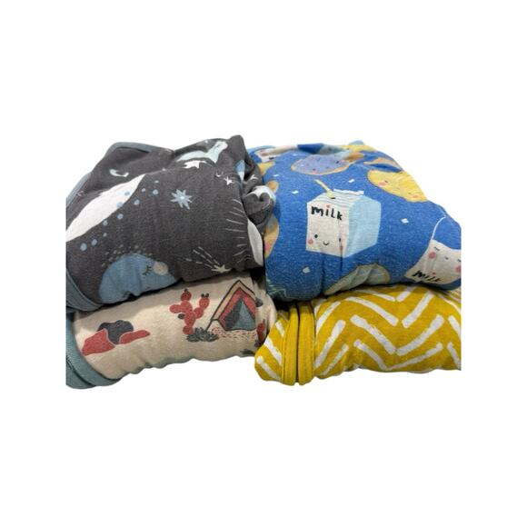 Little Sleepies Bird & Bean Zippy Bamboo Pajamas Baby 4 Pair Size 6-12 M 18-24 M - Picture 8 of 9